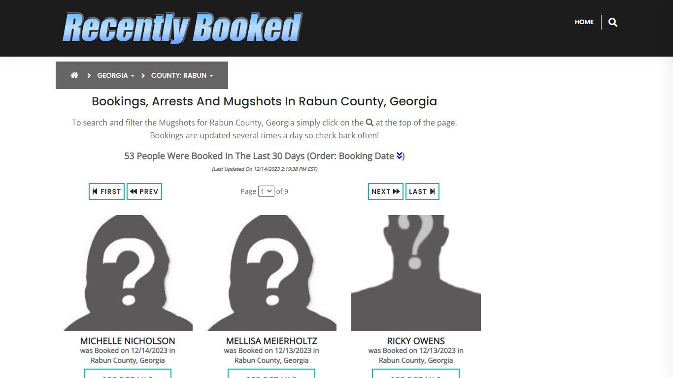 Recent bookings, Arrests, Mugshots in Rabun County, Georgia