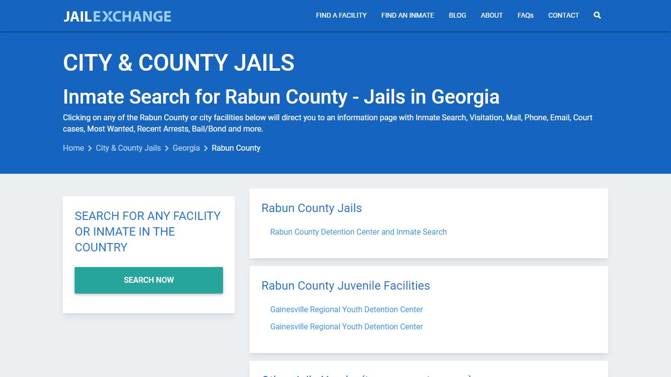Inmate Search for Rabun County | Jails in Georgia - Jail Exchange